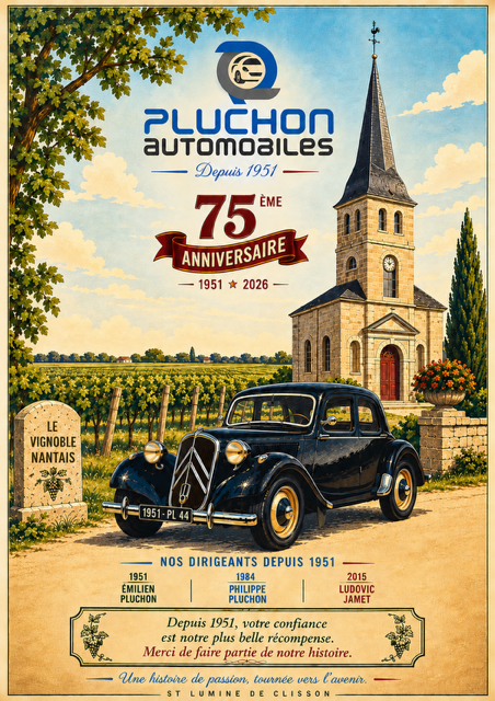 Portes ouvertes des 75 ans de Pluchon Automobiles : 19-20 septembre 2026